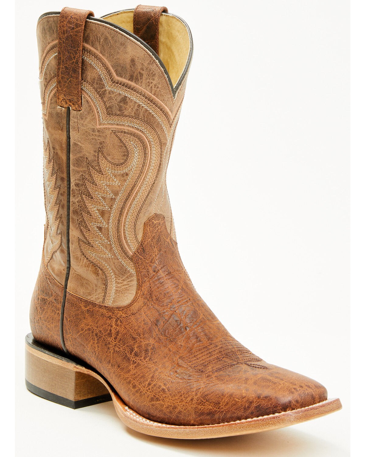 Cody James Cush Core&reg; Men's Rover Elephant Print Western Boots - Broad Square Toe, Cognac, hi-res