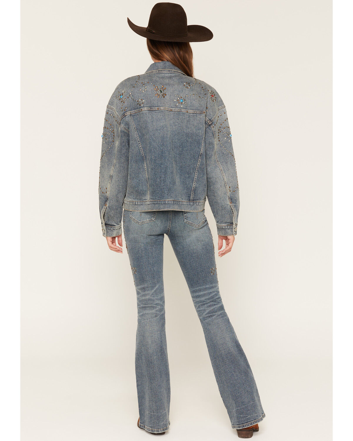 Image #3 - Shyanne Women's Medium Wash Luna High Rise Spirit Flare Stretch Denim Jeans, Medium Wash, hi-res