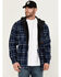 Image #1 - Hawx Men's Hooded Printed Polar Fleece Jacket , Navy, hi-res