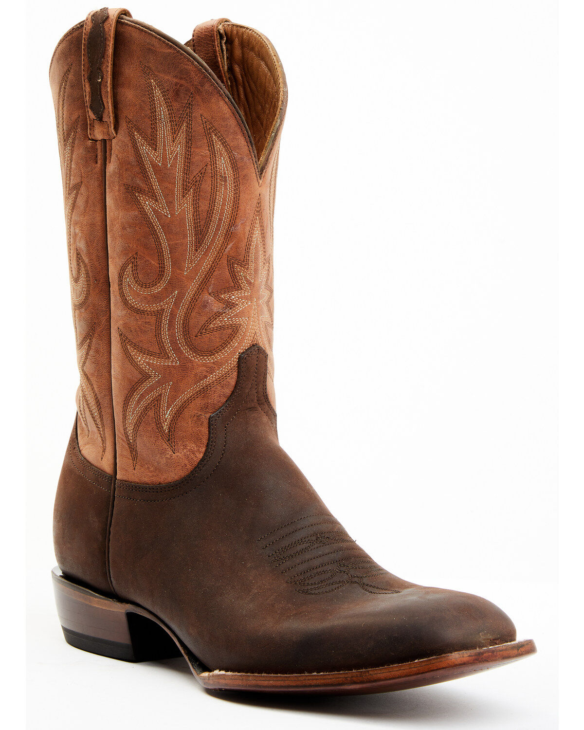 Lucchese Men's Gordon Western Boots - Broad Square Toe, Chocolate, hi-res