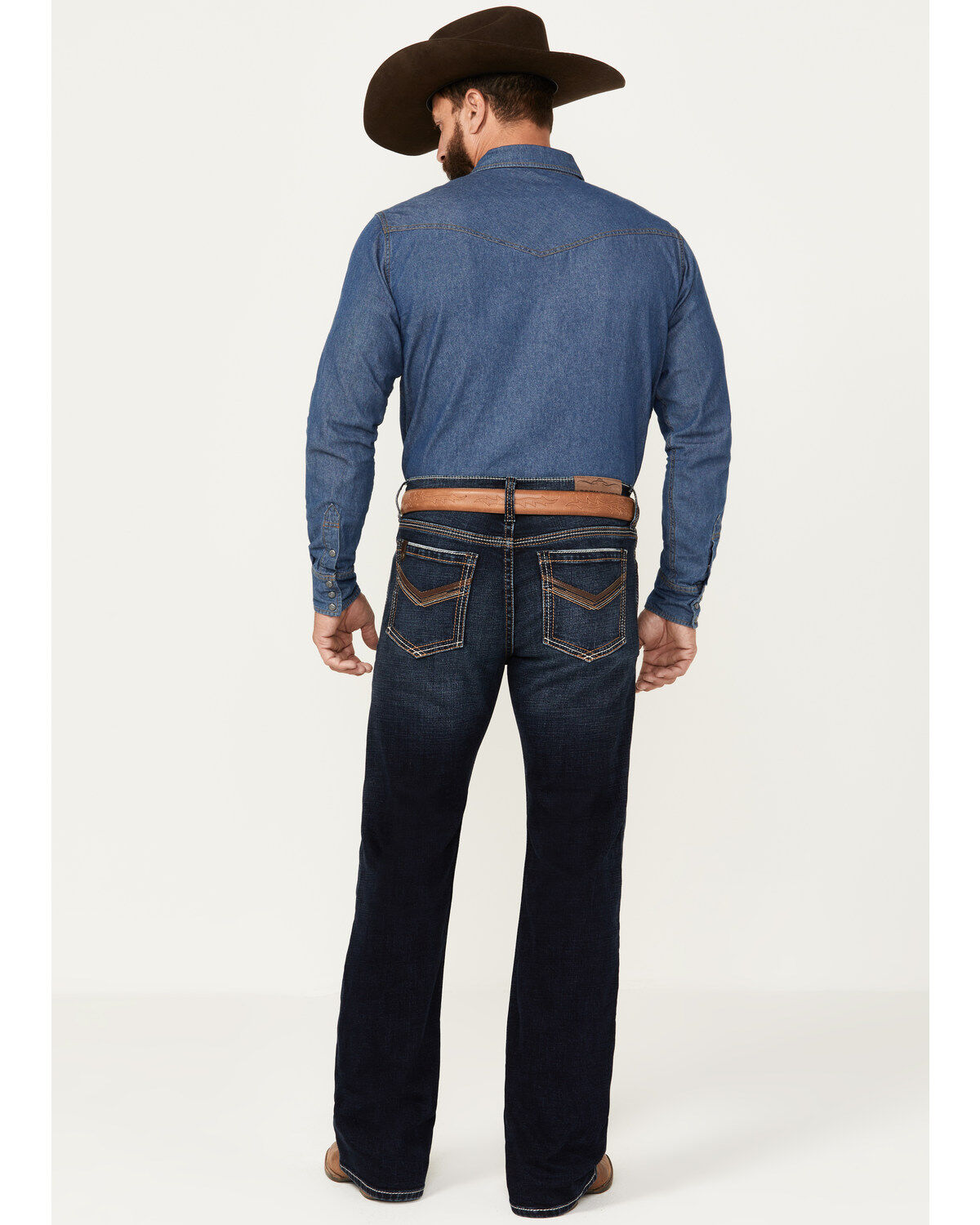 Image #3 - Cody James Men's Palomino Wash Duke Relaxed Bootcut Stretch Denim Jeans, Dark Wash, hi-res