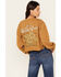 Image #4 - Cleo + Wolf Women's Wildflower Washed Cropped Sweatshirt , Bronze, hi-res