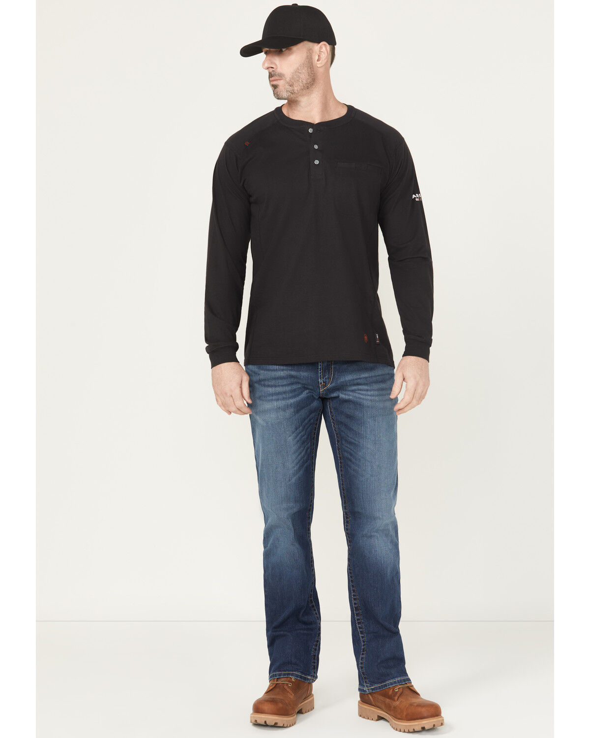 Image #1 - Ariat Men's FR M4 Relaxed Bootcut Stretch Denim Jeans, Indigo, hi-res