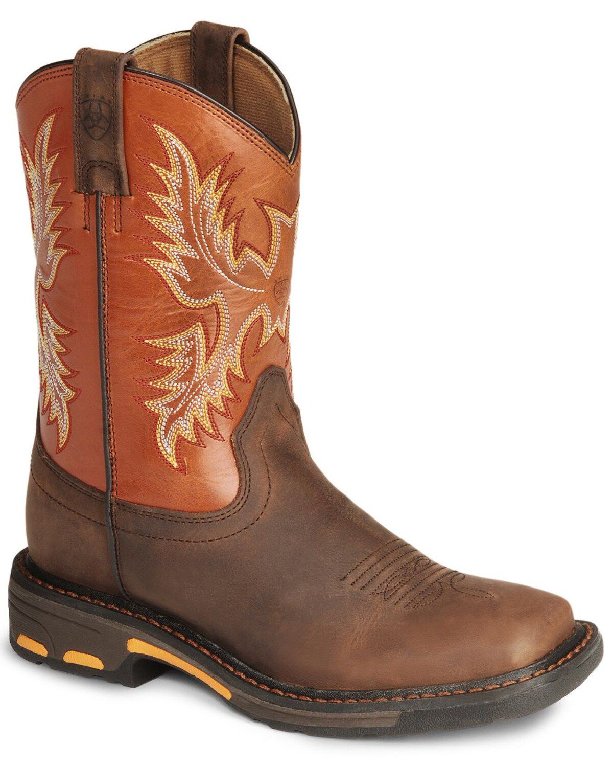 Ariat Boys' Earth WorkHog&reg; Western Boots - Broad Square Toe, Earth, hi-res