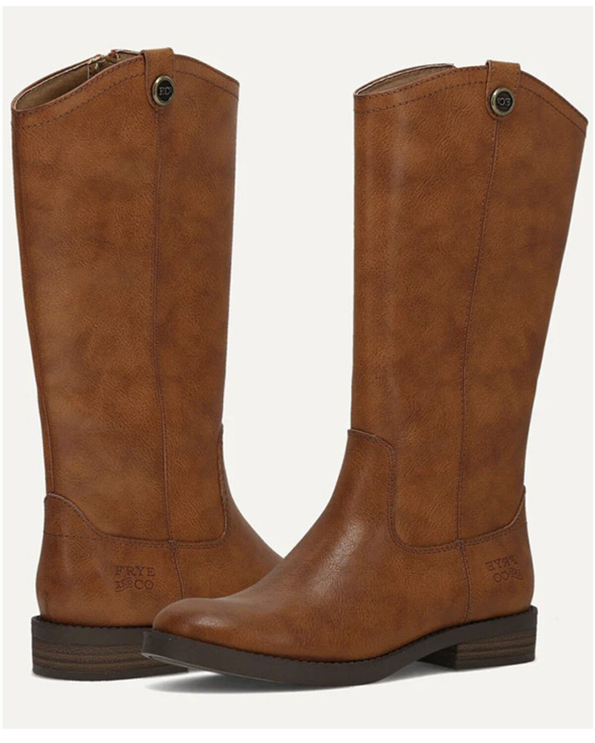 Image #3 - Frye & Co Girls' Kellie Button Riding Boots - Round Toe, Cognac, hi-res