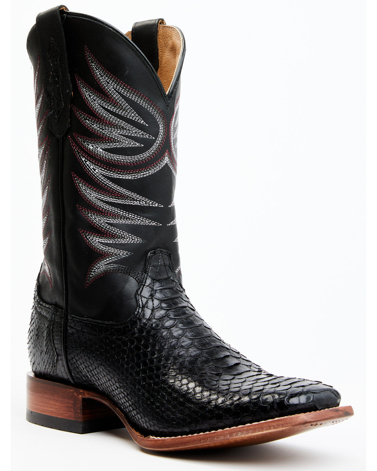 Image #1 - Cody James Men's Matte Python Exotic Western Boots - Broad Square Toe, Black, hi-res