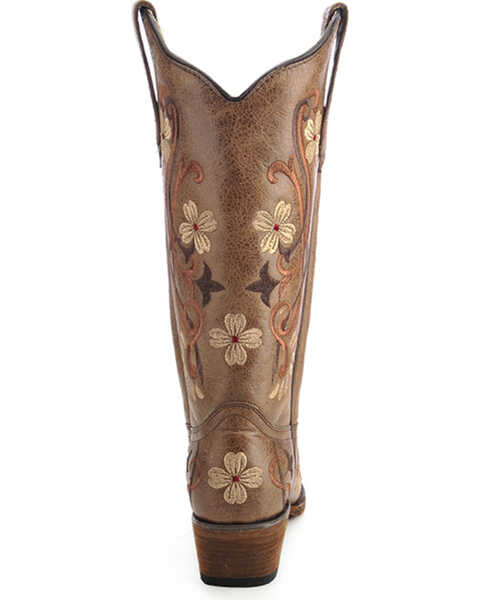 Image #4 - Circle G Women's Floral Embroidered Western Boots, Brown, hi-res