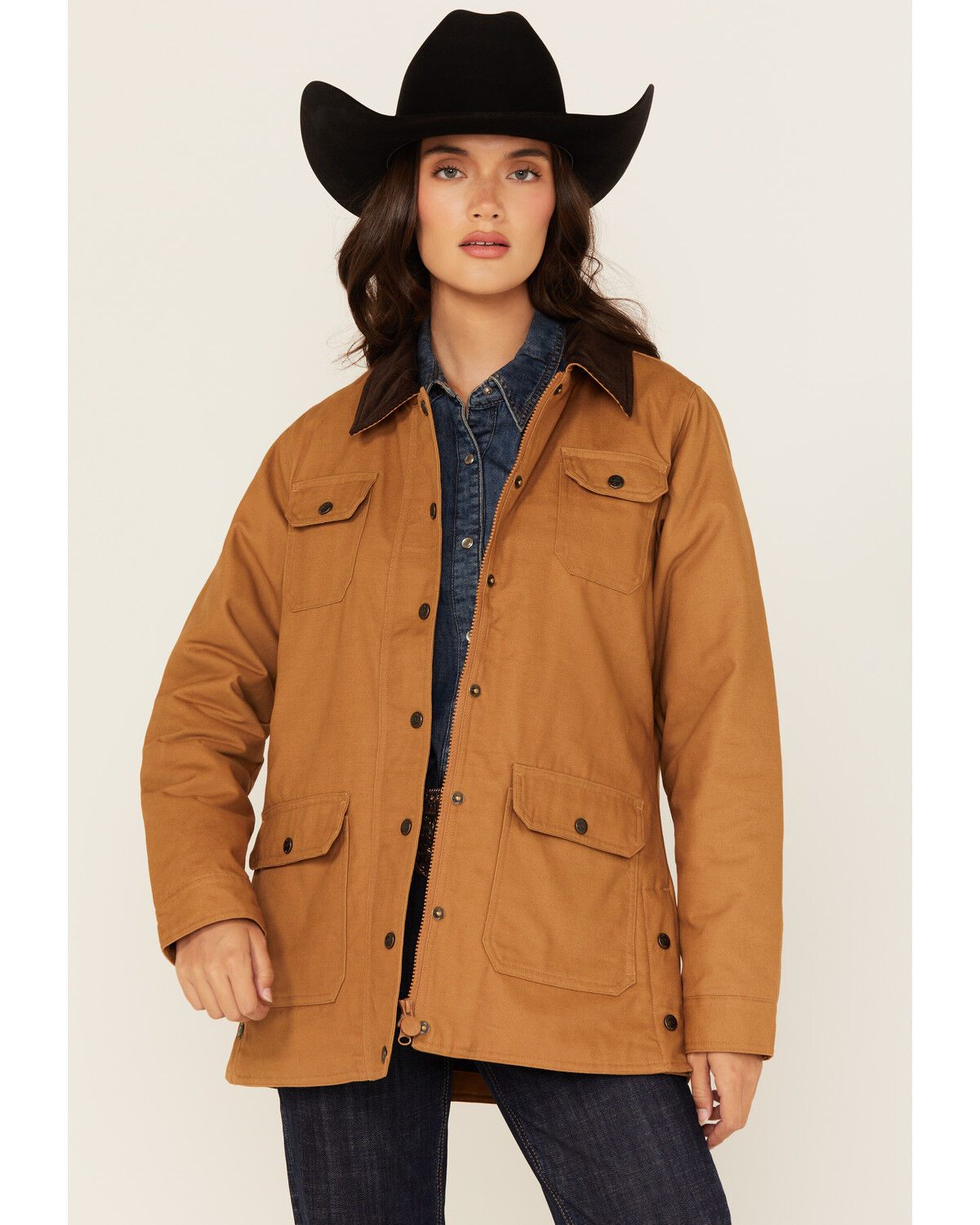 Outback Trading Co Women's Gidley Canvas Jacket, Tan, hi-res