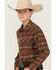 Image #2 - Cody James Boys' Resource Southwestern Print Long Sleeve Snap Flannel Shirt , Rust Copper, hi-res