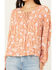 Image #3 - Sadie & Sage Women's With Love Floral Peasant Top , Coral, hi-res