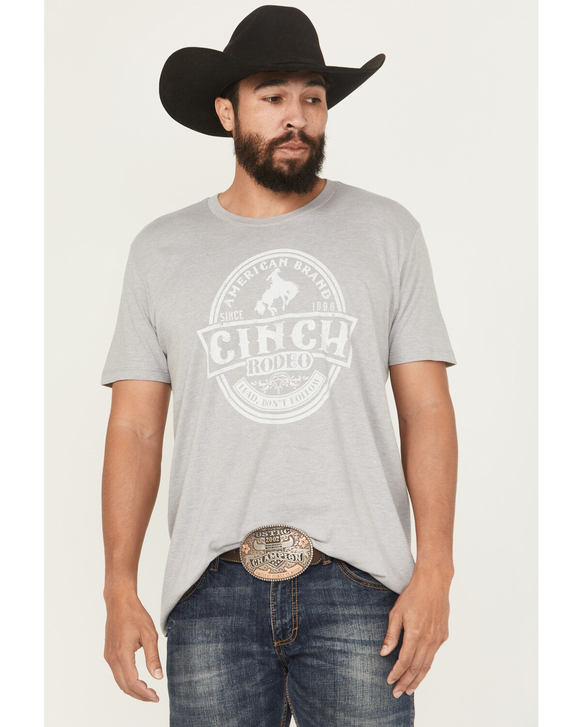 Image #1 - Cinch Men's Rodeo Short Sleeve Graphic T-Shirt, Grey, hi-res