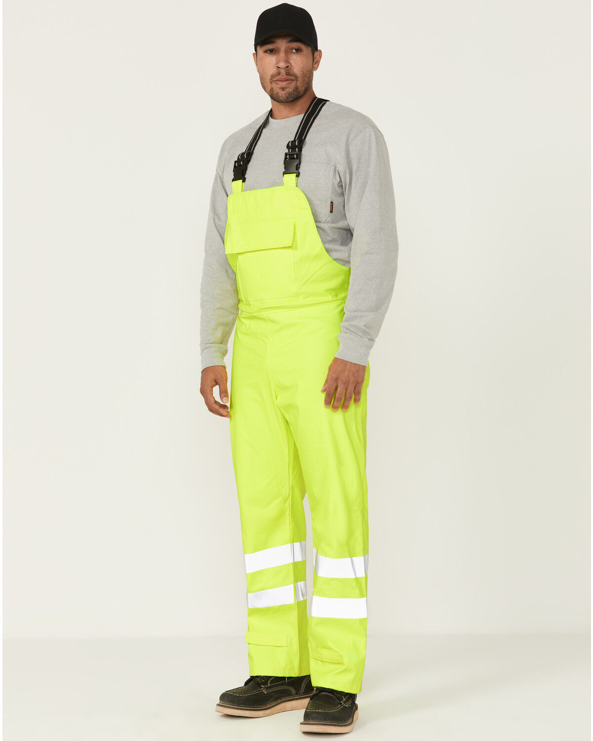 Forge Workwear Men's FR Hi-Vis Rain Bib Work Overalls, Yellow, hi-res