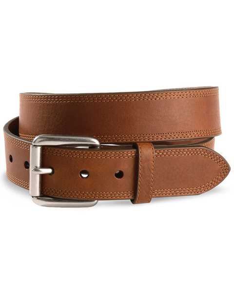 Image #1 - Ariat Triple Stitched Leather Belt - Reg & Big, Sunshine, hi-res