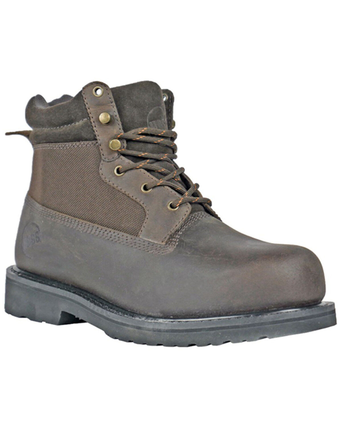 Hoss Men's Scout 6" Lace-Up Work Boots - Steel Toe, Brown, hi-res