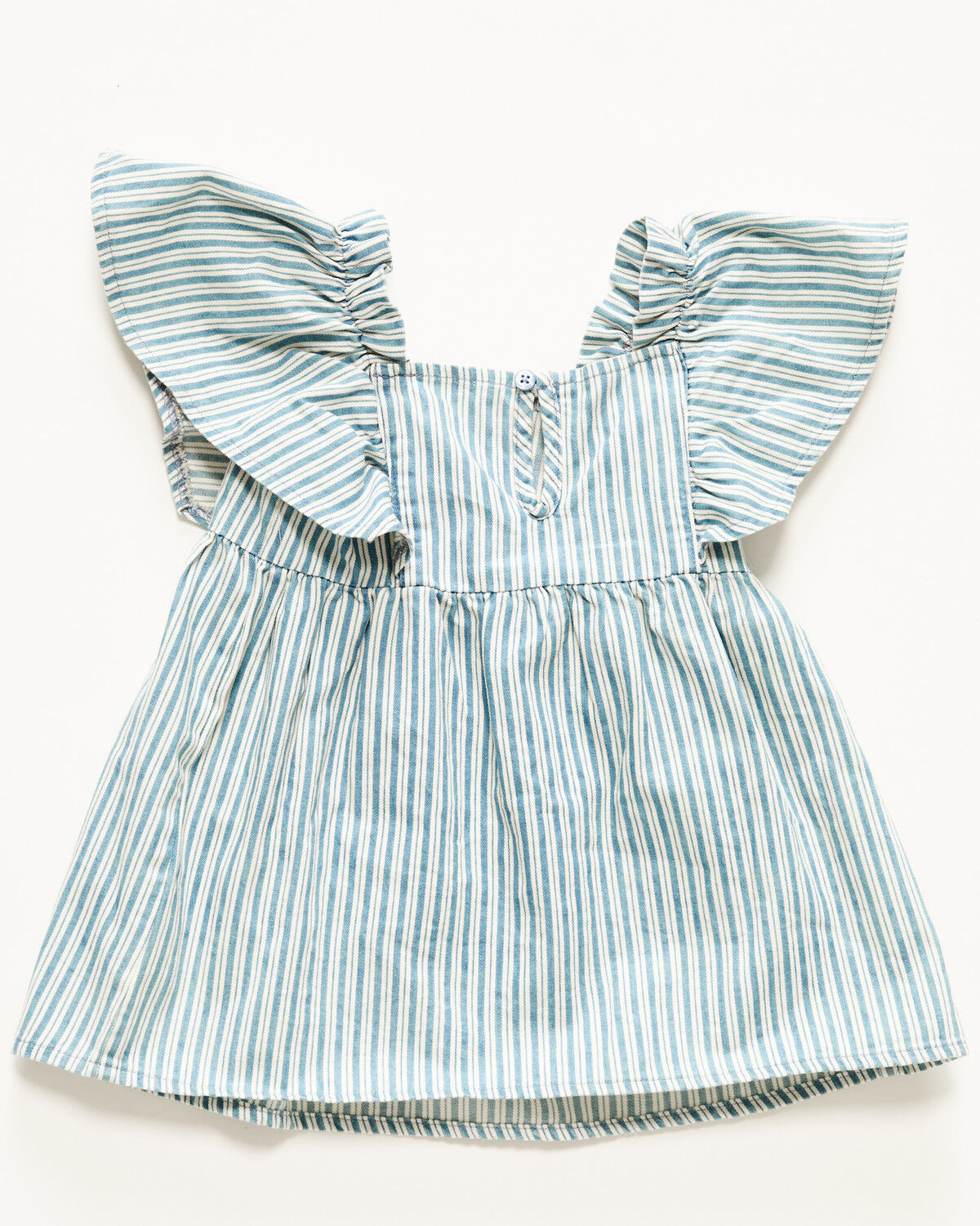 Image #3 - Wrangler Infant Girls' Striped Short Sleeve Denim Dress - 2 Piece, Blue, hi-res