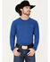 Image #1 - RANK 45&reg; Men's Tornado Solid Performance Long Sleeve T-Shirt, Blue, hi-res