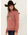 Image #2 - Wrangler Women's Logo Horse Graphic Hoodie , Rust Copper, hi-res