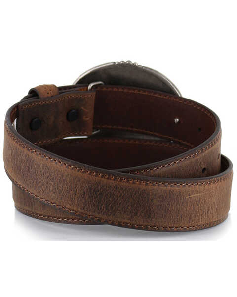 Image #3 - Cody James® Men's Patriotic Eagle Leather Belt, Brown, hi-res