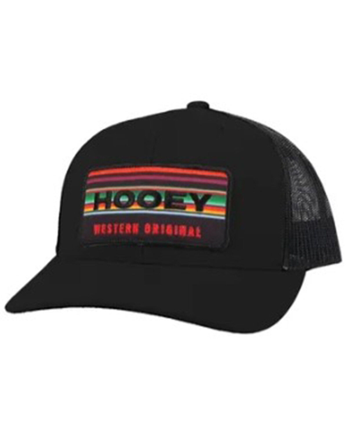 Hooey Men's Horizon Logo Patch Trucker Cap, Black, hi-res