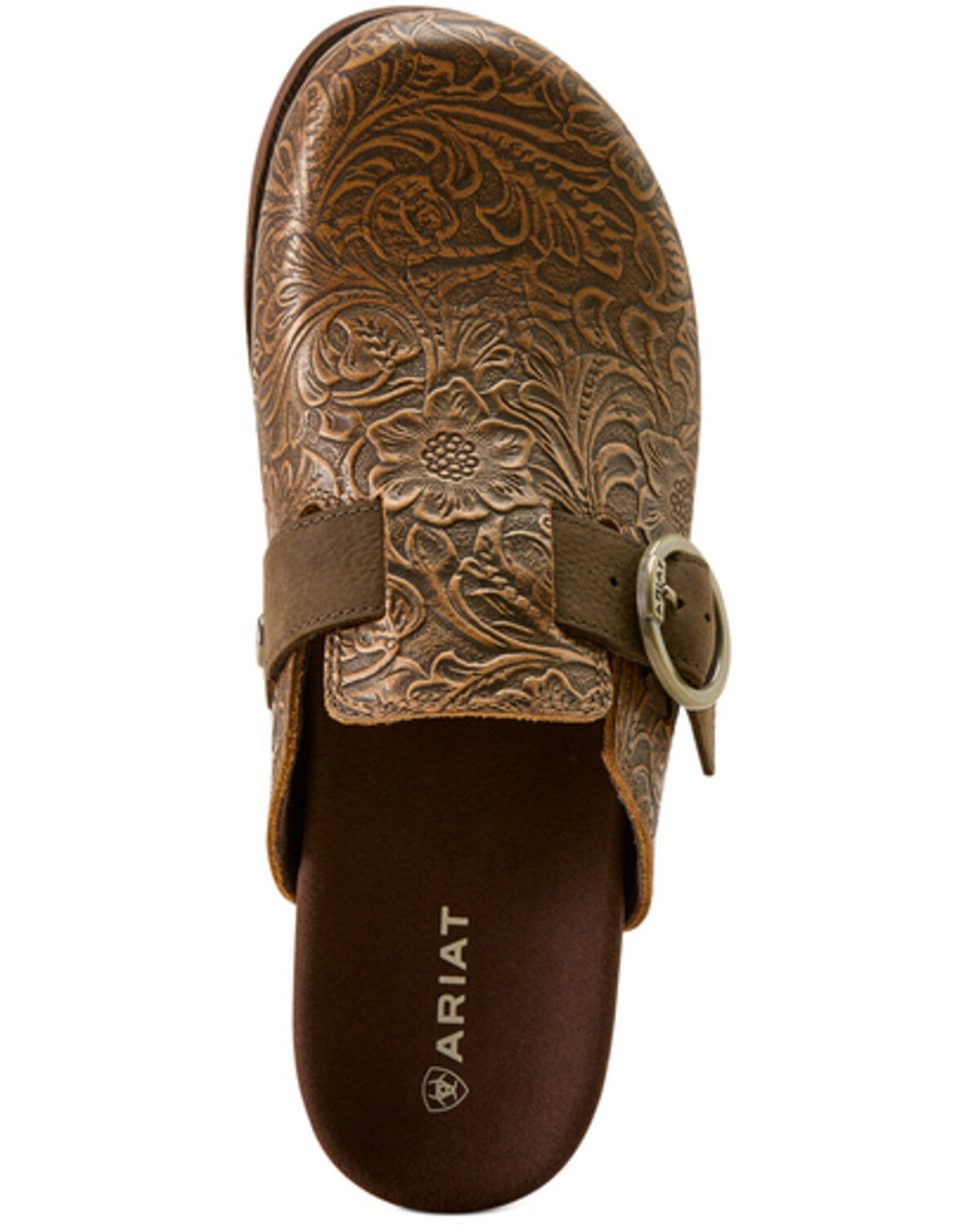 Image #4 - Ariat Women's Floral Embossed Country Mules, Brown, hi-res