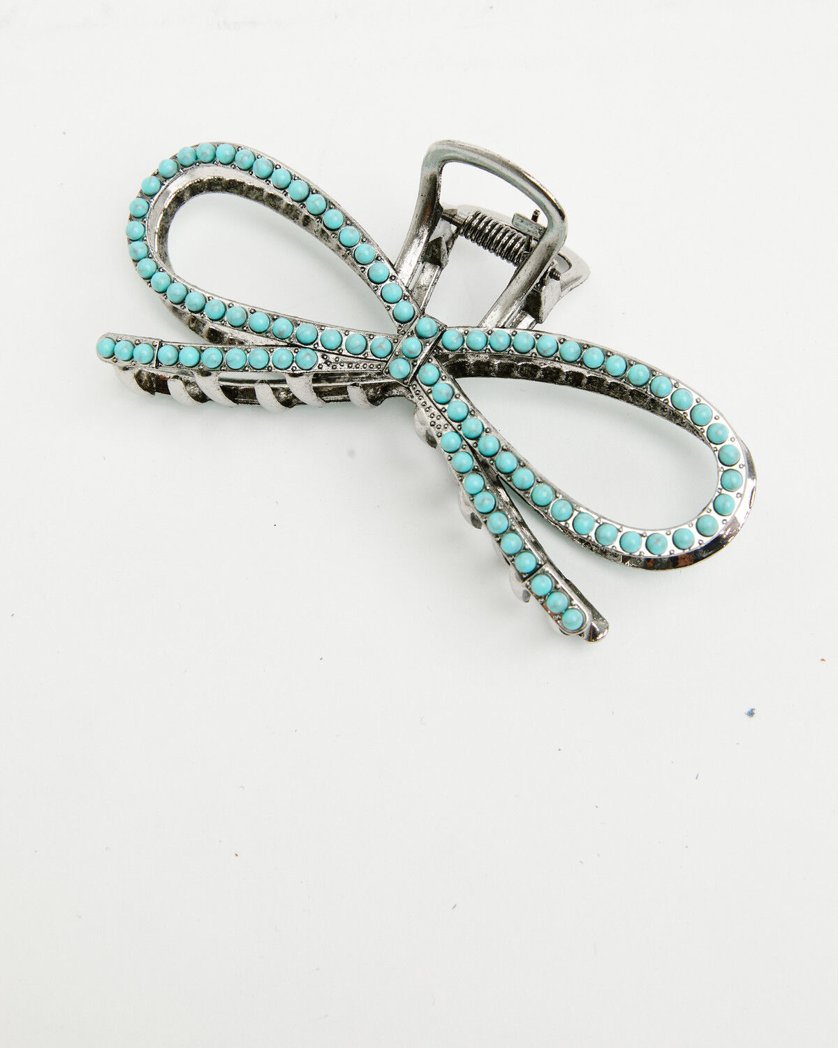 Image #2 - Shyanne Women's Beaded Bow Claw Clip, Blue, hi-res