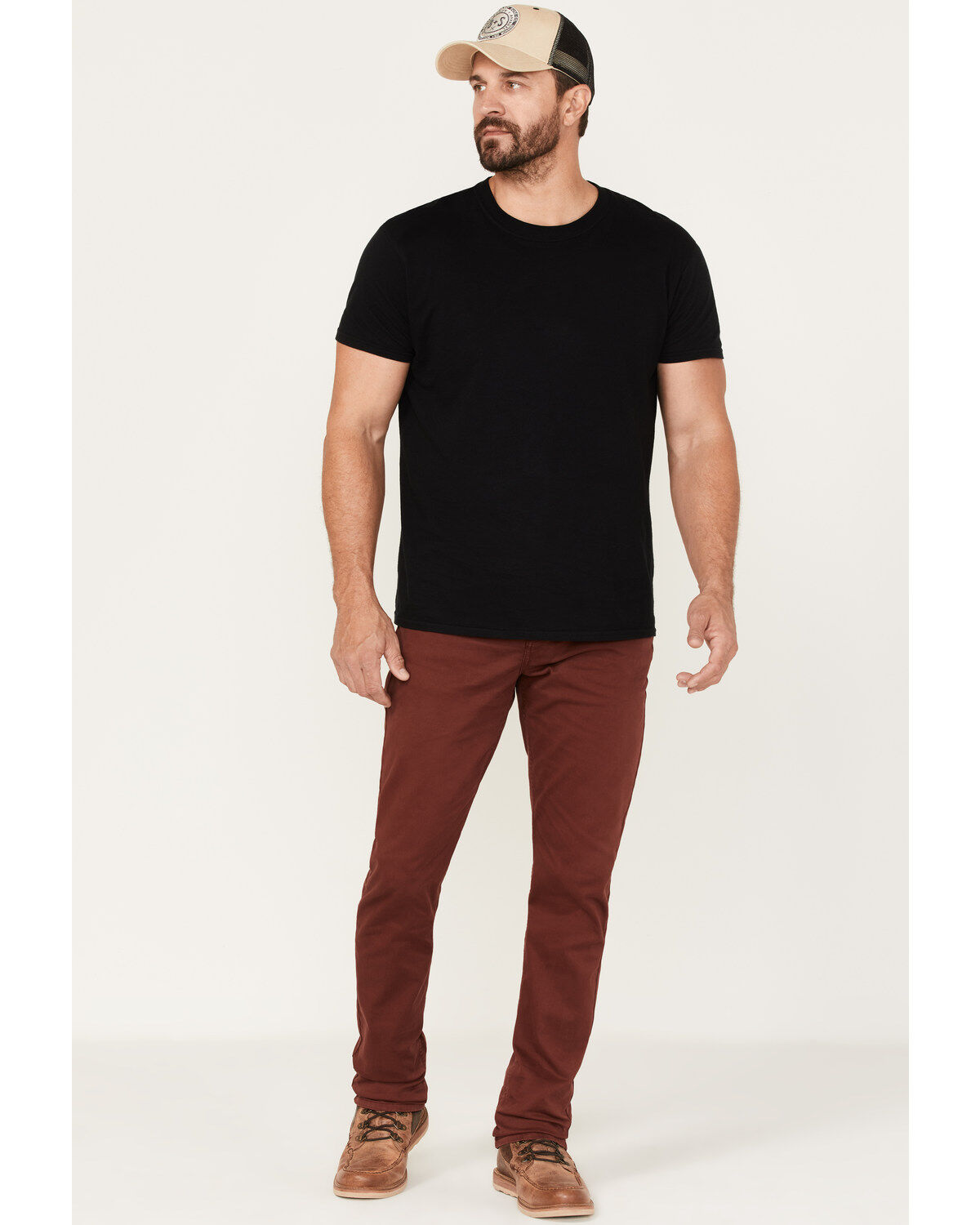 Image #1 - Brothers and Sons Men's Port Wash Tucker Slim Straight Stretch Denim Jeans, Wine, hi-res