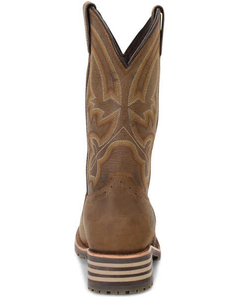 Image #5 - Double H Men's Safety Toe Western Work Boots, Brown, hi-res