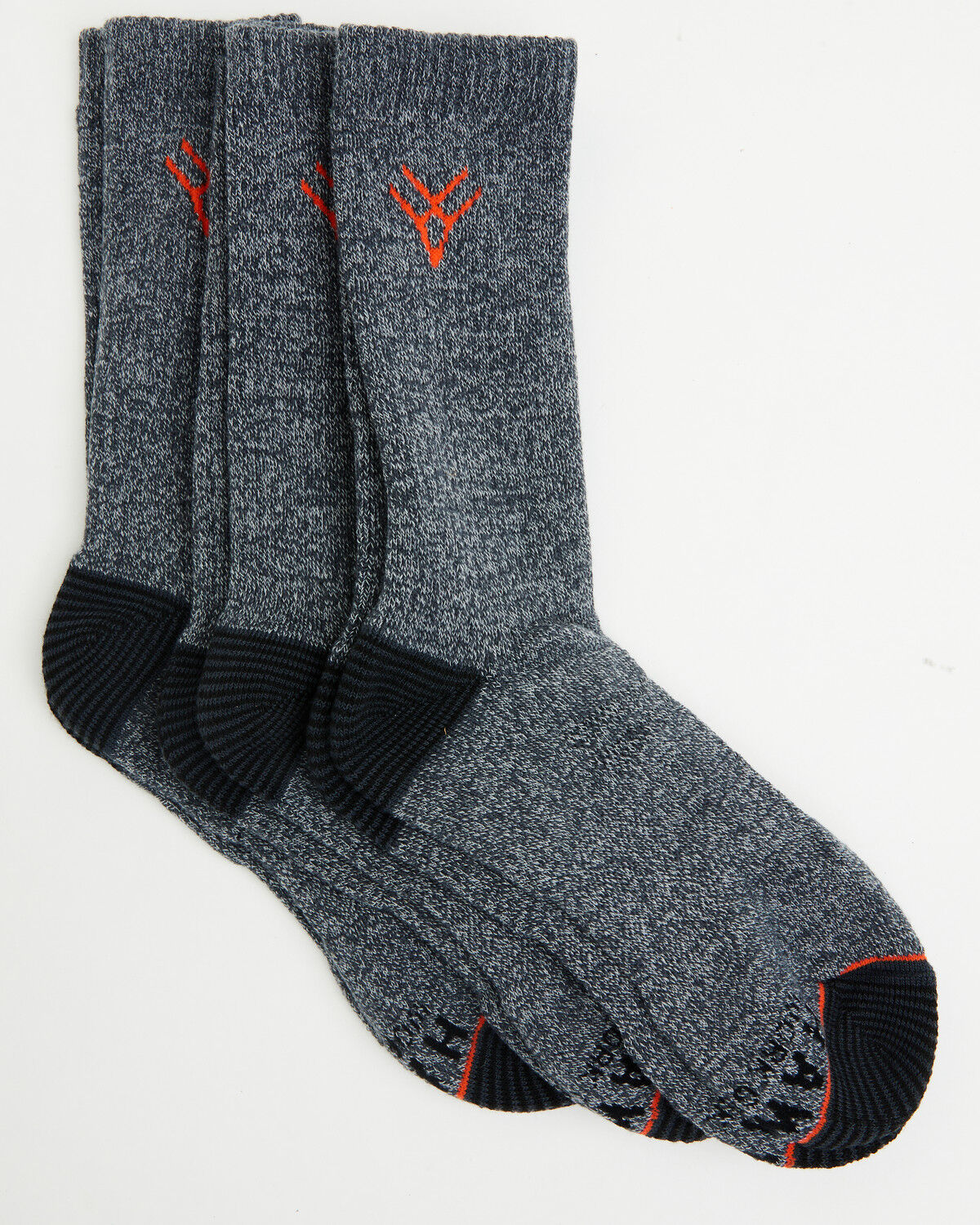 Hawx Men's Crew Socks - 3 Pack, Grey, hi-res