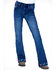 Image #2 - Cowgirl Tuff Girls' Ride Fast Trouser, Blue, hi-res