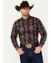 Image #1 - RANK 45&reg; Men's Great Fall Southwestern Print Long Sleeve Button-Down Western Shirt, Black, hi-res