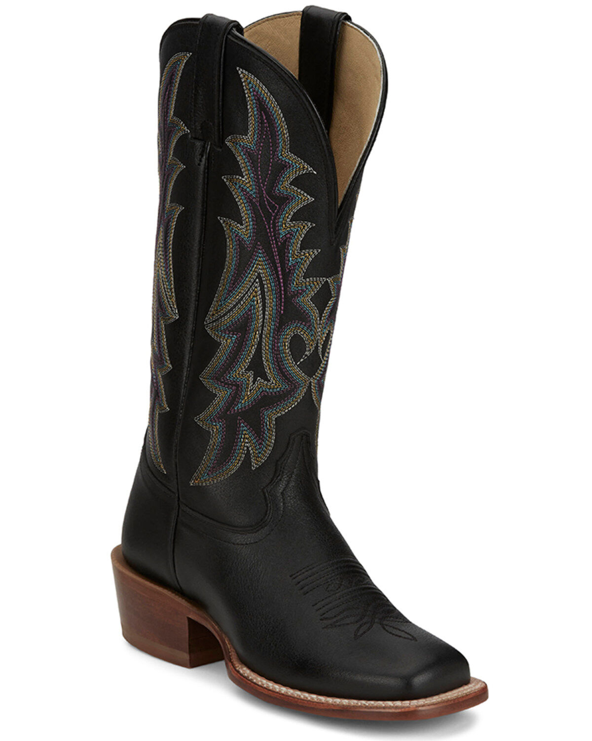 Image #1 - Tony Lama Women's Estella Western Boots - Square Toe, Black, hi-res