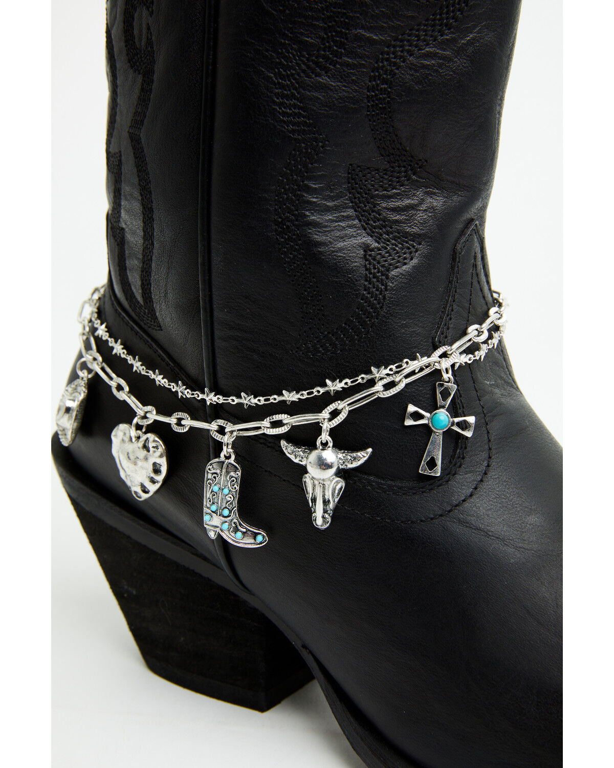 Image #2 - Shyanne Women's Layered Charm Boot Jewelry, Grey, hi-res