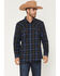 Image #1 - Moonshine Spirit&reg; Men's Stage Light Plaid Print Long Sleeve Snap Flannel Shirt, Blue, hi-res