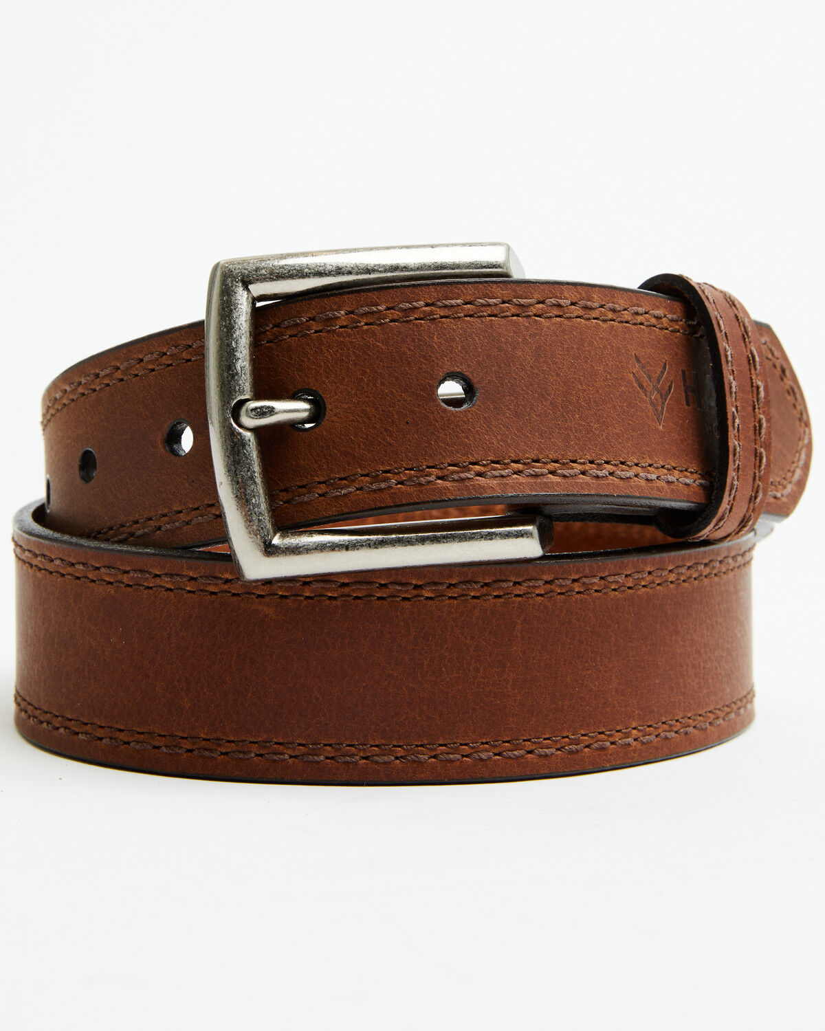 Image #1 - Hawx Men's Triple Stitch Work Belt, Brown, hi-res