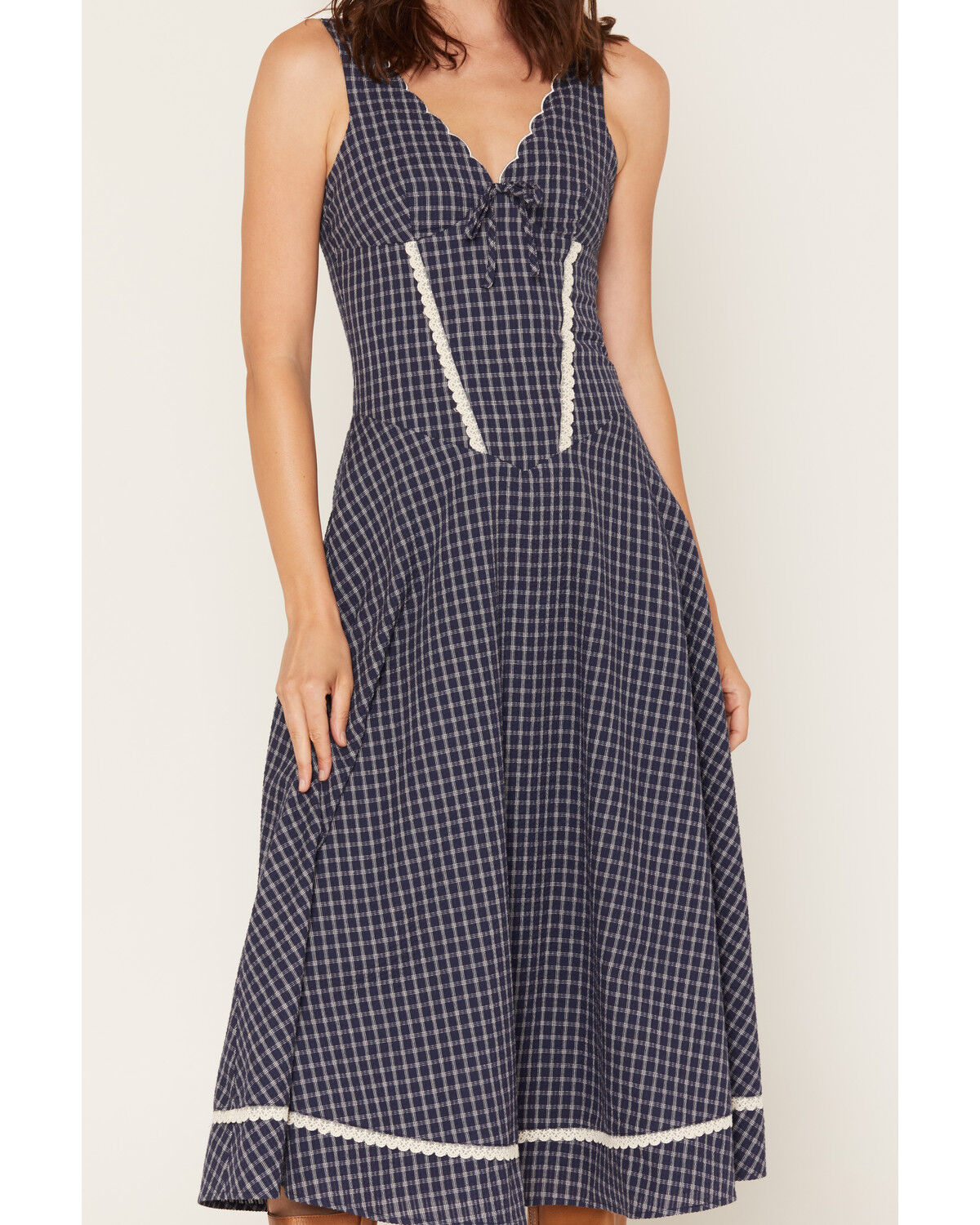 Image #3 - Cleo + Wolf Women's Plaid Print Sleeveless Midi Dress, Navy, hi-res
