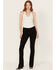 Image #3 - Miss Me Women's Mid Rise Border Stitch Bootcut Stretch Denim Jeans , Black, hi-res