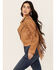 Image #2 - Idyllwind Women's Boxcroft Fringe Moto Jacket , Tan, hi-res