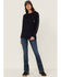 Image #4 - Ariat Women's FR USA Stretch Logo Long Sleeve Work Pocket T-Shirt, Navy, hi-res