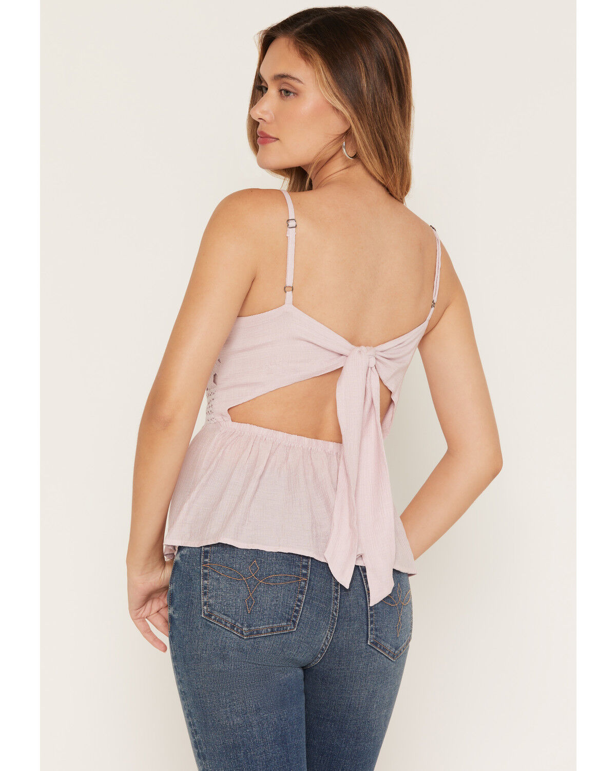 Image #4 - Shyanne Women's Crochet Front Sleeveless Top, Violet, hi-res
