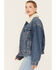 Image #2 - Levi's Women's Medium Wash 90s Sherpa Trucker Jacket , Blue, hi-res