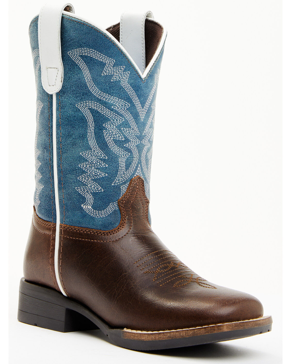 Cody James Boys' Walker Western Boots - Broad Square Toe, Brown, hi-res