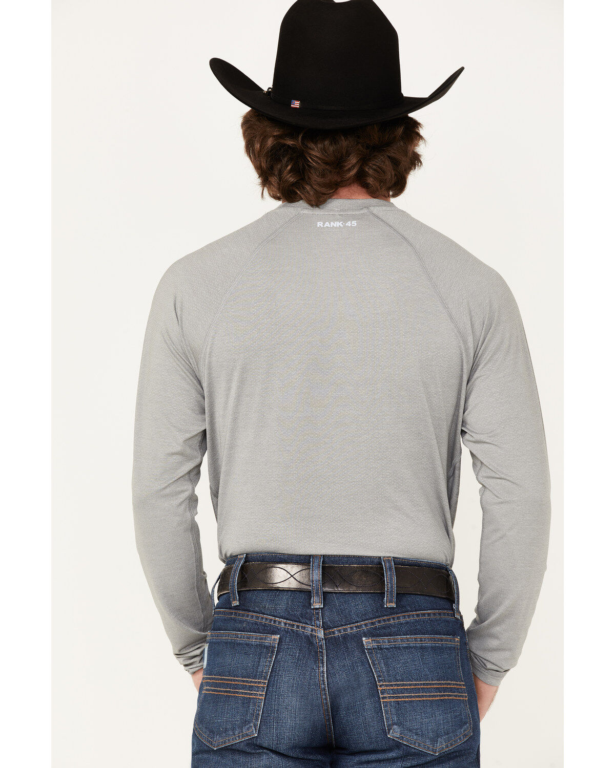 Image #4 - RANK 45&reg; Men's Solid Performance Long Sleeve T-Shirt, Charcoal, hi-res