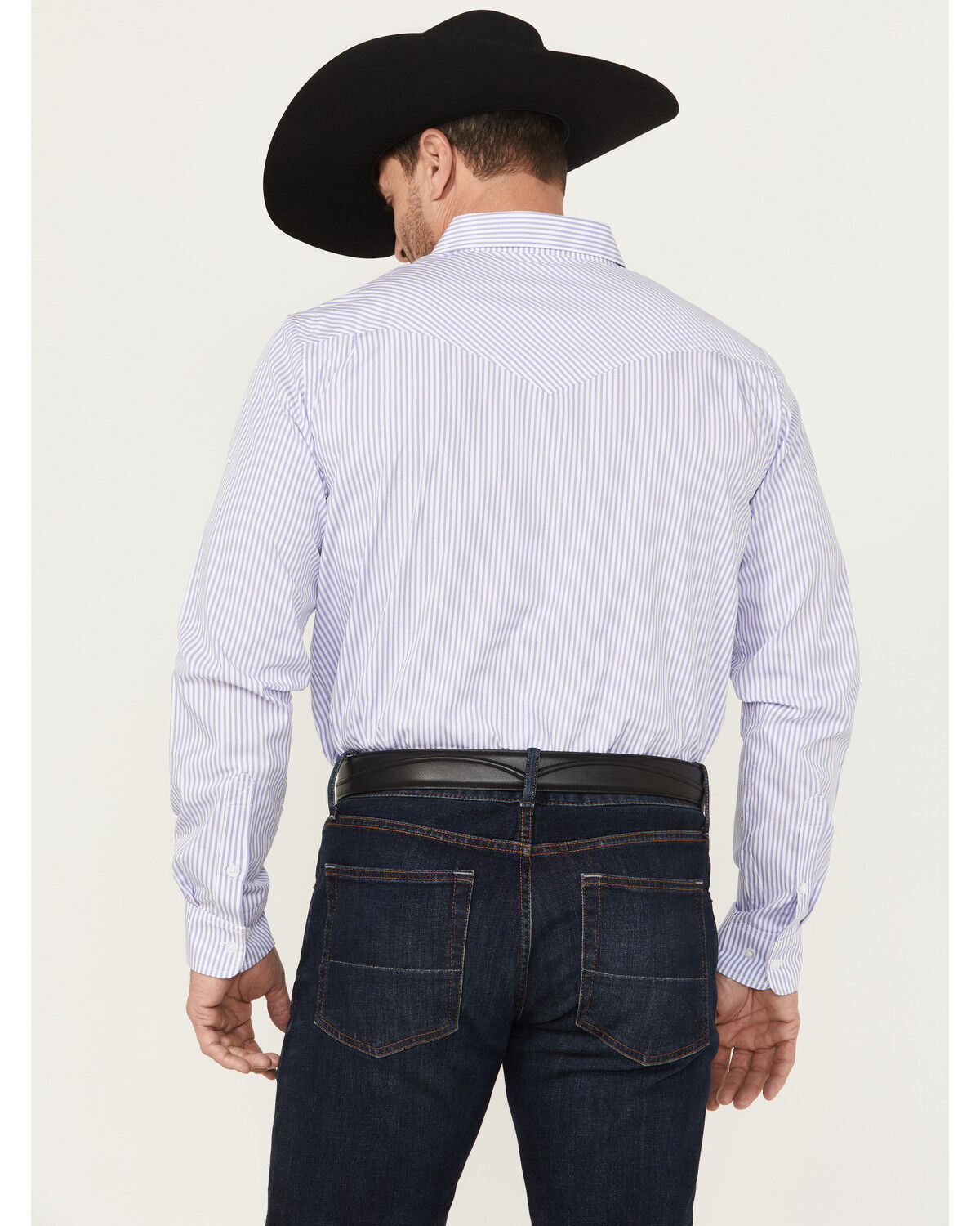Image #4 - Cody James Black 1978&reg; Men's Condor Striped Print Long Sleeve Button-Down Western Shirt, Light Blue, hi-res