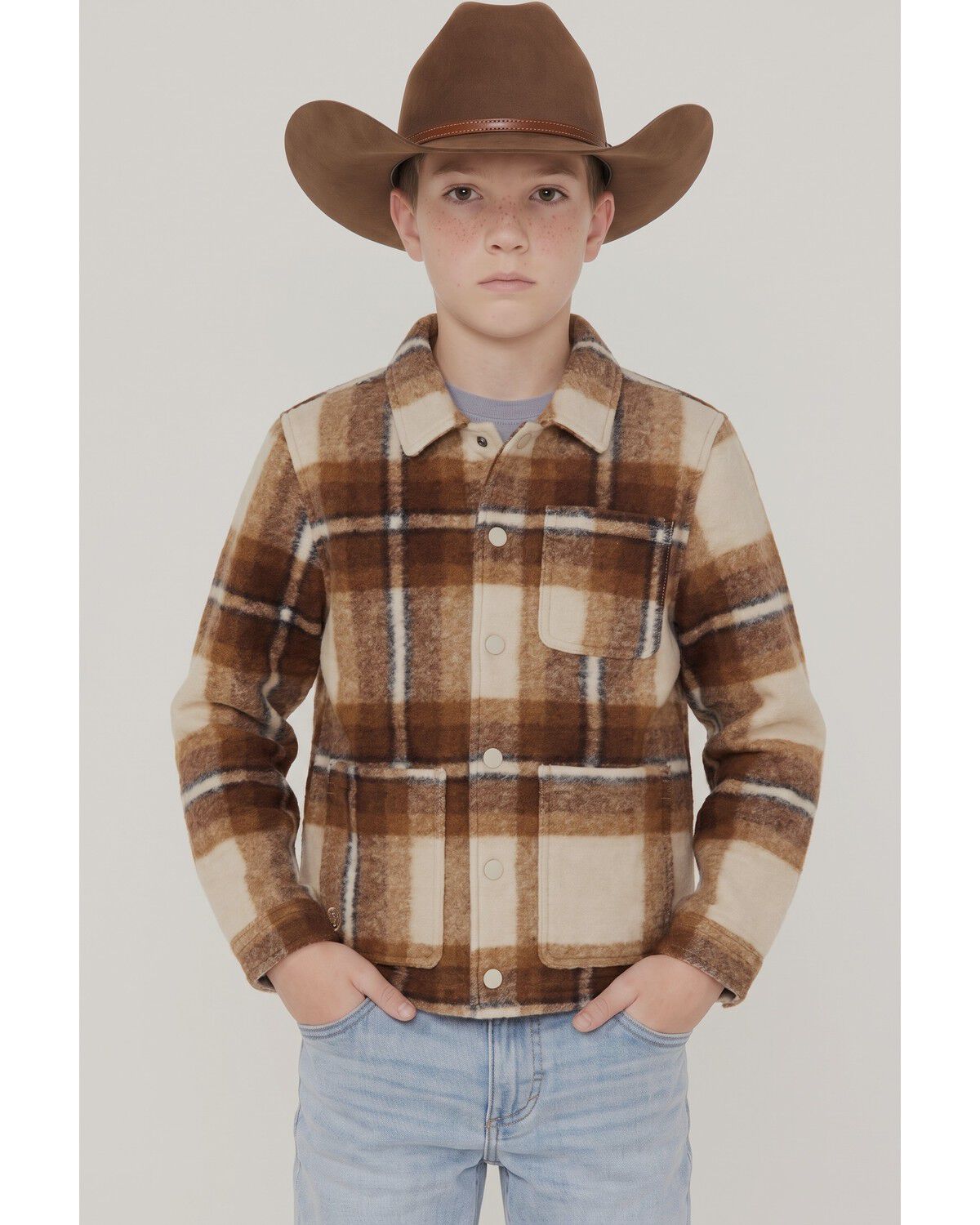 Image #1 - Cody James Boys' Polsbo Fleece Chore Coat, Cream, hi-res