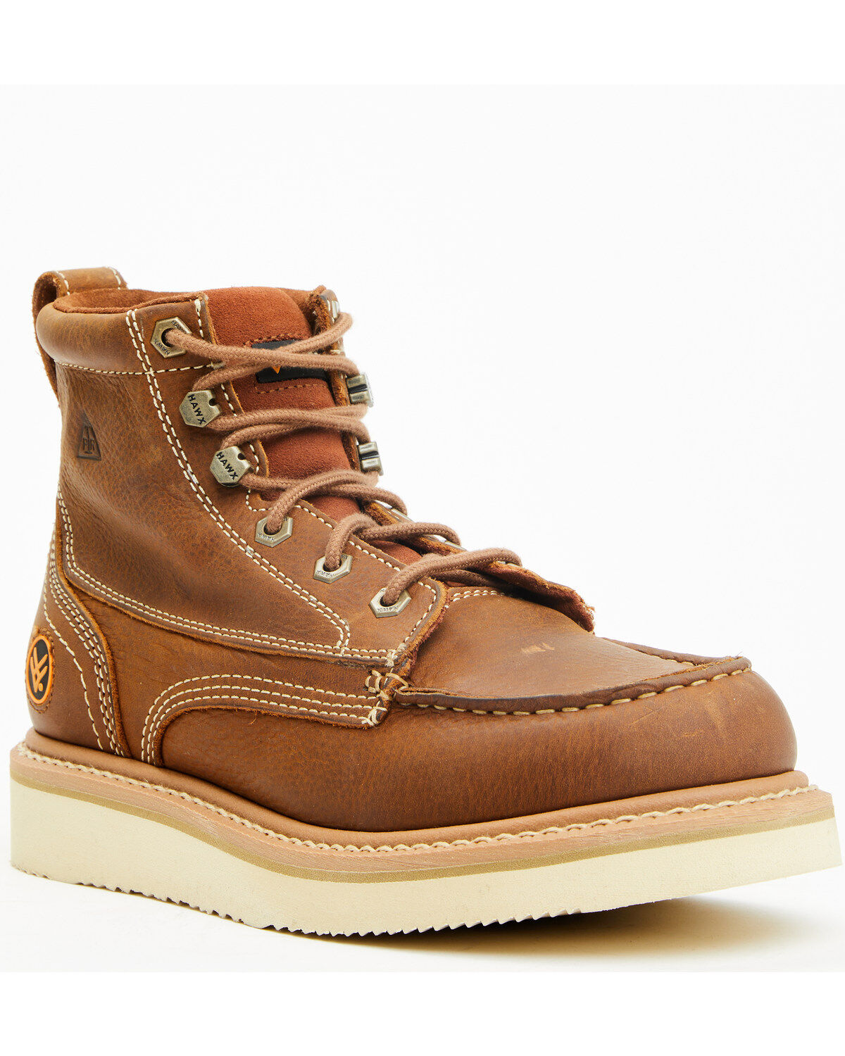 Image #1 - Hawx Men's 6" Grade Moc Work Boots - Soft Toe, Tan, hi-res