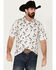 Image #1 - Cinch Men's ARENAFLEX® Palm Tree Print Short Sleeve Performance Polo , White, hi-res