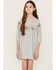 Image #4 - Roper Girls' Cotton Millenge Empire 3/4 Sleeve Dress, Grey, hi-res