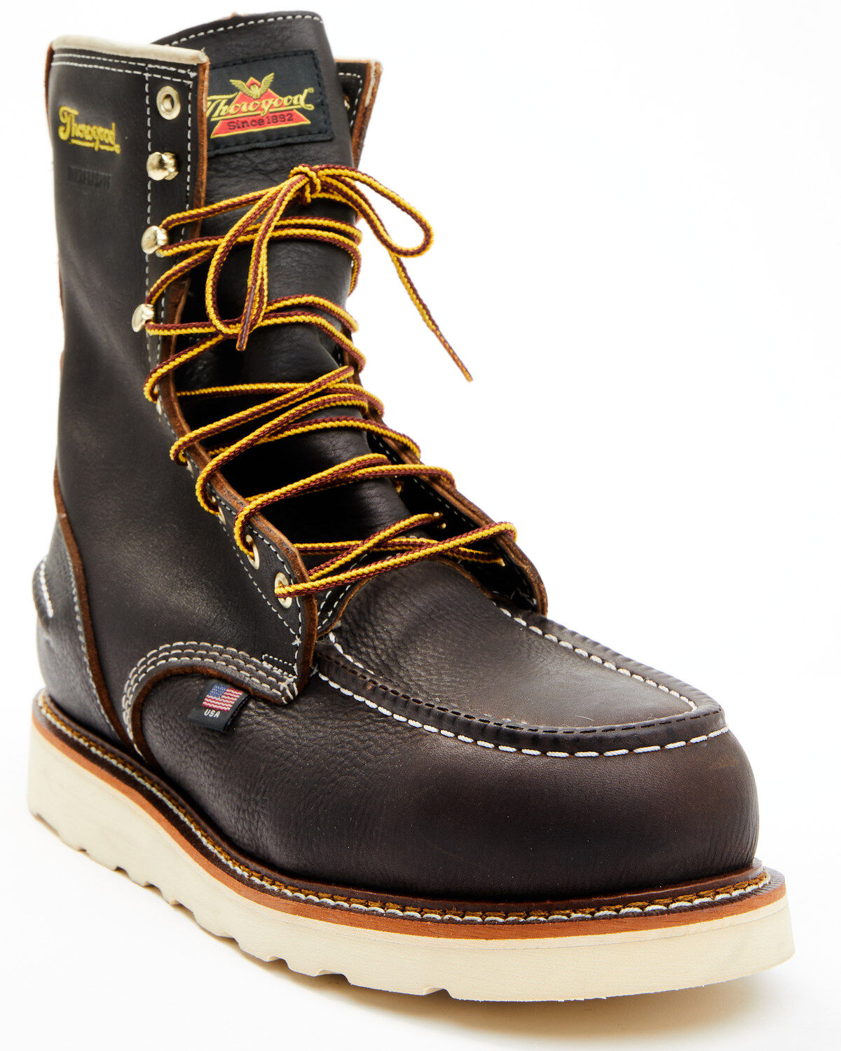 Thorogood Men's 8" Waterproof American Heritage Moc Work Boots - Steel Toe, Brown, hi-res