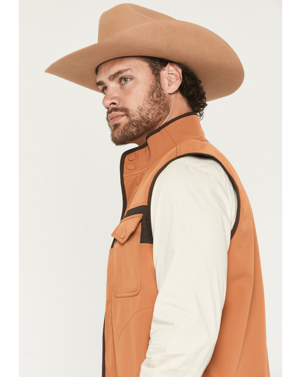 Image #2 - RANK 45&reg; Men's Alta Vista Color Block Softshell Vest, Rust Copper, hi-res