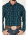 Image #3 - Moonshine Spirit&reg; Men's Bayou Plaid Print Long Sleeve Western Snap Shirt, Teal, hi-res